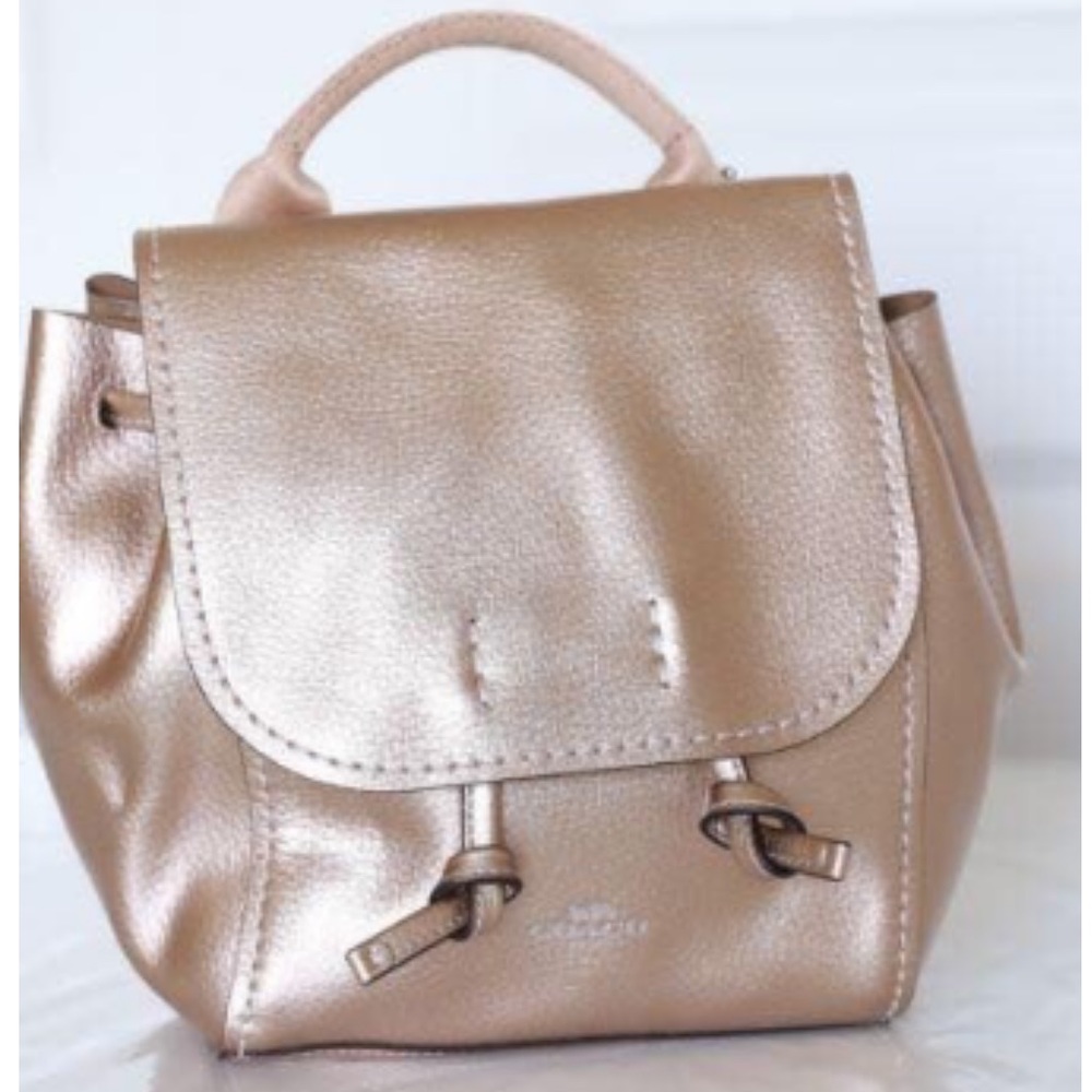 Coach Metallic Derby Platinum Backpack